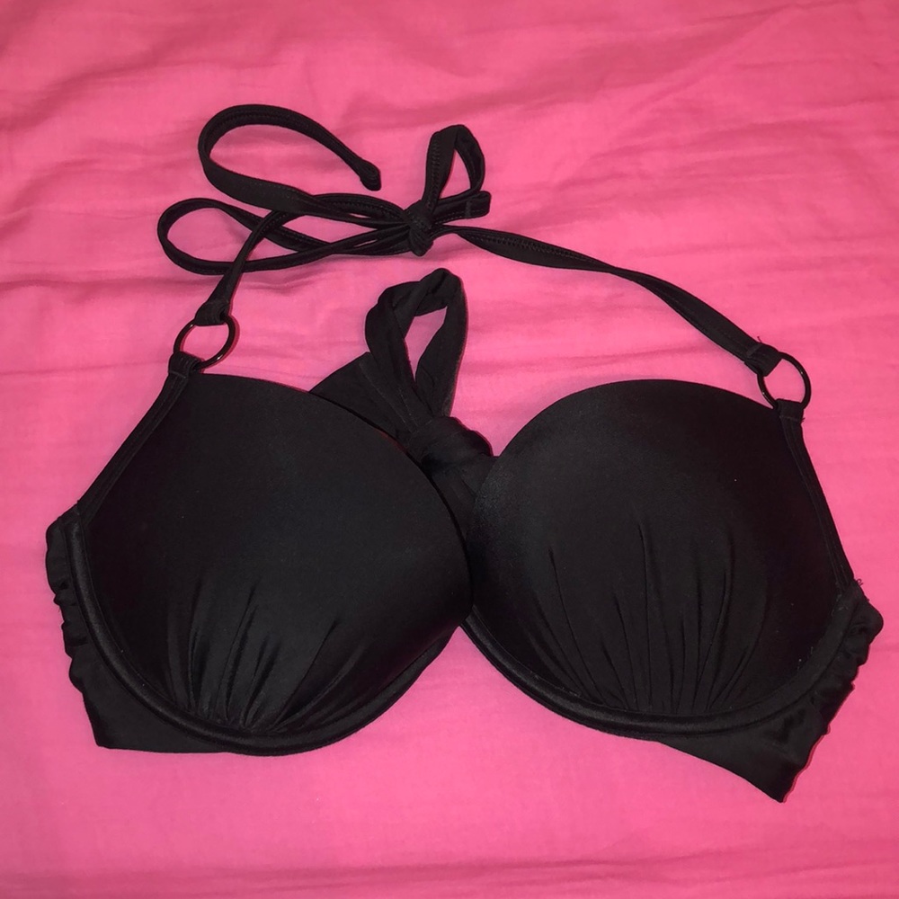 Push-up black bathing suit top